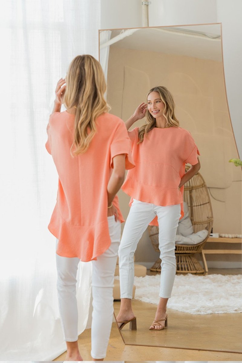 Sew In Love Round Neck Ruffled Top for Women’s Fashion - Love Salve